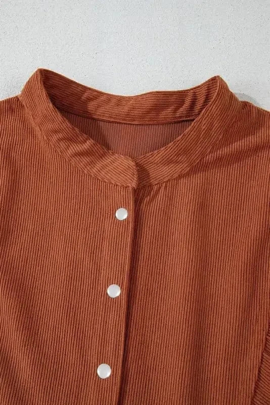 Mini Dresses Autumn Empire Corduroy Dress - Gold Flame