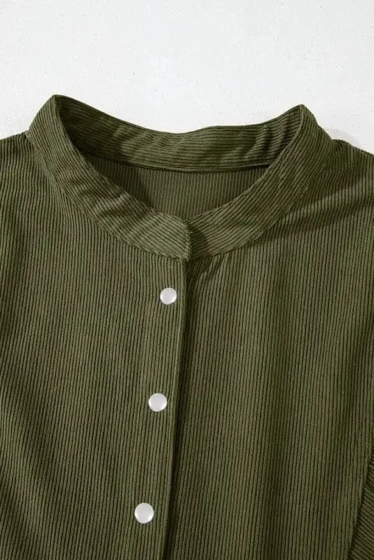 Mini Dresses Autumn Empire Corduroy Dress - Vineyard Green