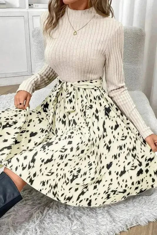 Mini Dresses Belted Elegance Knit Dress