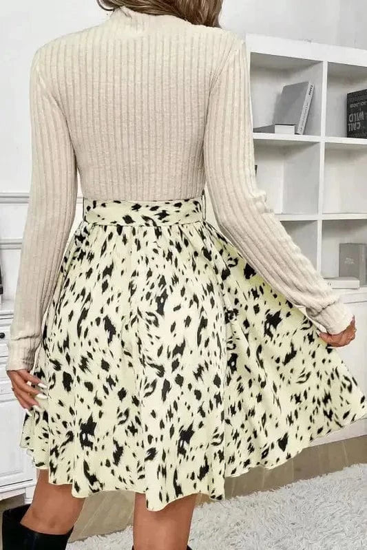 Mini Dresses Belted Elegance Knit Dress