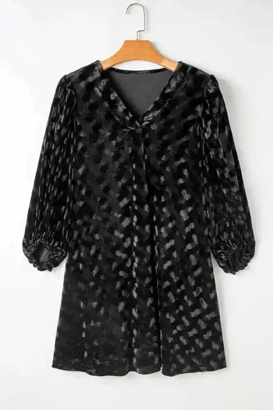 Mini Dresses Black / S / 92%Polyester+8%Elastane Midnight Velvet Mini Dress