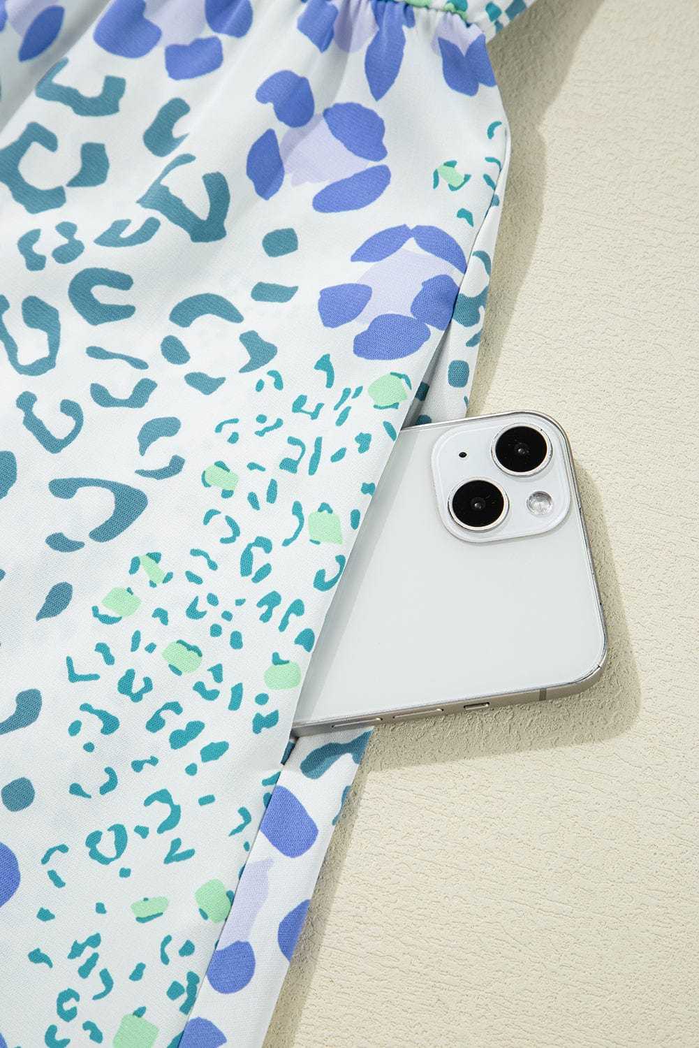 Mini Dresses Blue Bow Puff Mini Dress