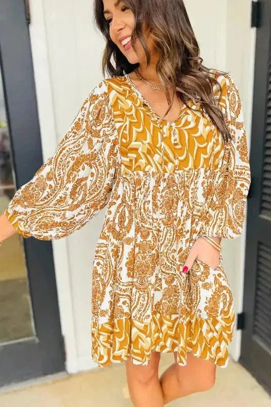 Mini Dresses Bohemian Flared Mini Dress
