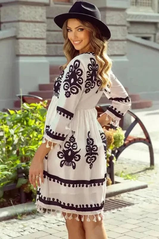 Mini Dresses Desert Dusk Tasseled Dress