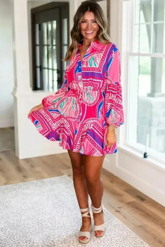Mini Dresses Enchanted Rose Ruffled Mini Dress
