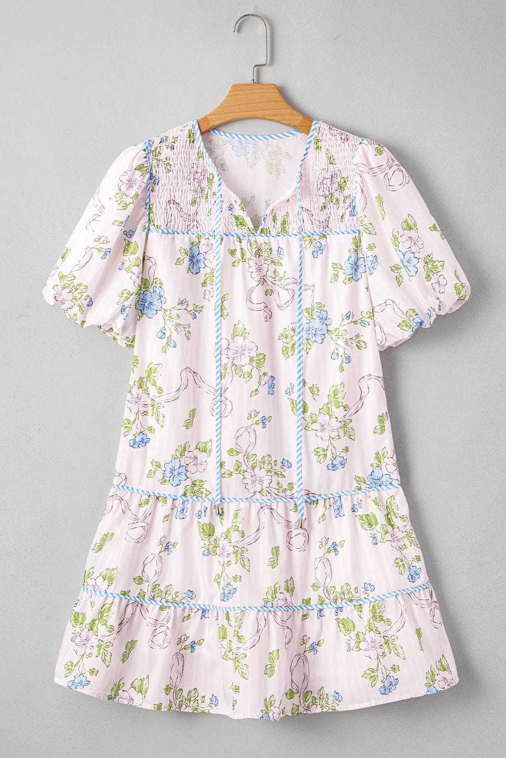 Mini Dresses Fashionfitz Blush Bloom Stripe Dress for Every Occasion