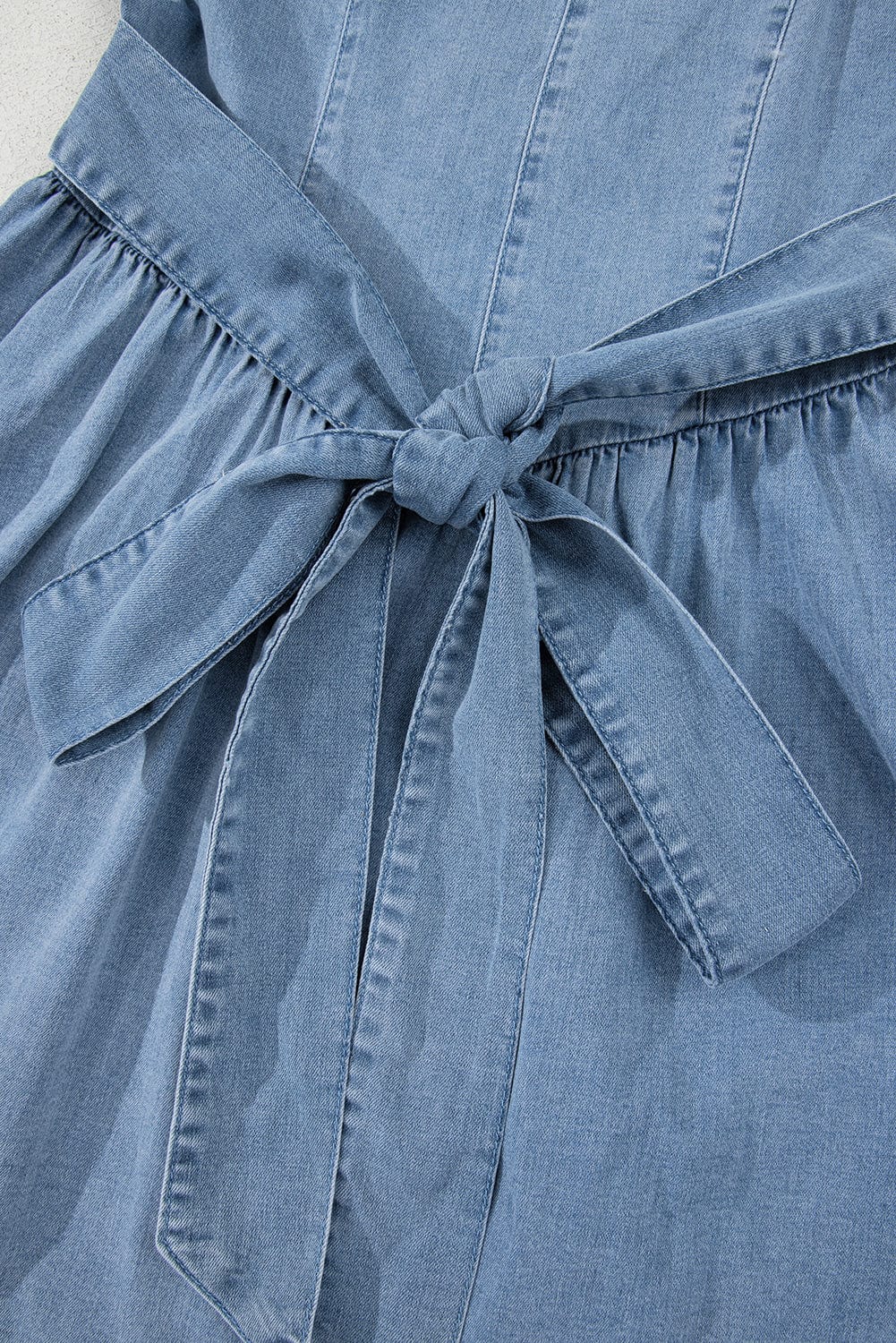 Mini Dresses Fashionfitz Women's Bowknot Denim Dress - Stylish Mini