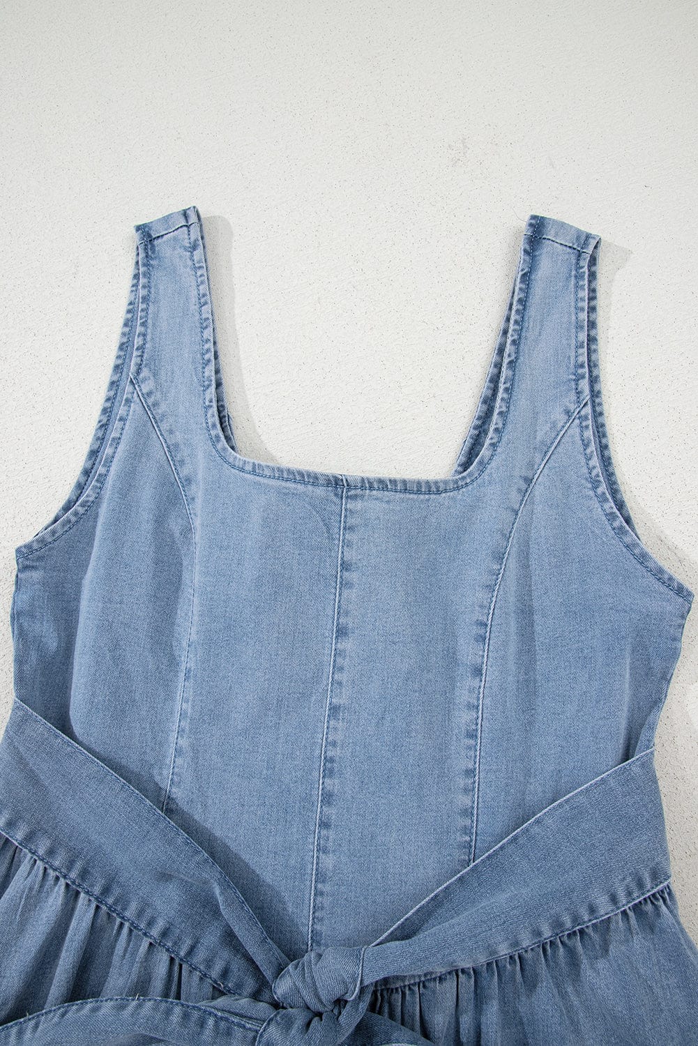 Mini Dresses Fashionfitz Women's Bowknot Denim Dress - Stylish Mini