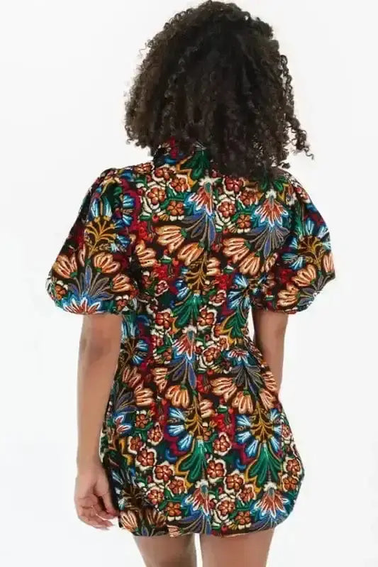 Mini Dresses Floral Joy Puff Mini Dress