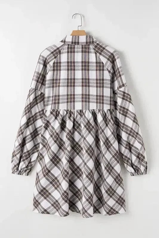 Mini Dresses Frolic in Plaid Swing Dress