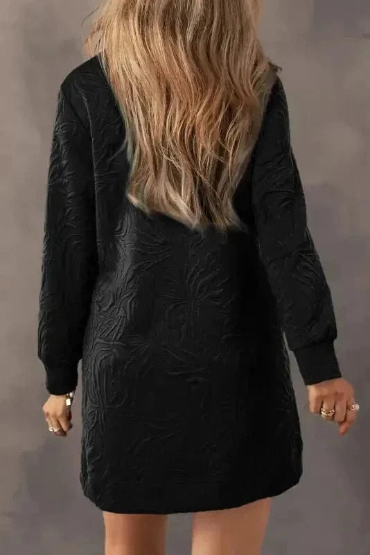 Mini Dresses Jacquard Zipper Shift Dress