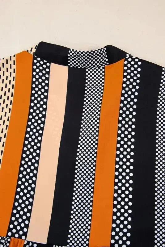 Mini Dresses Noir Polka Ruffle Mini Dress