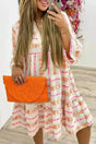 Mini Dresses Orange / S / 100%Polyester Mystic Print Flowy Dress