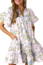 Mini Dresses Pink / S / 100%Polyester Fashionfitz Blush Bloom Stripe Dress for Every Occasion