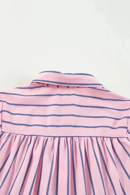 Mini Dresses Pinstripe Mini Shirt Dress