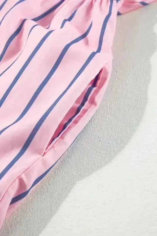 Mini Dresses Pinstripe Mini Shirt Dress