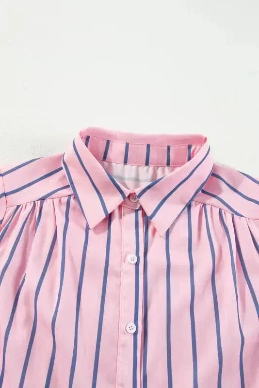Mini Dresses Pinstripe Mini Shirt Dress