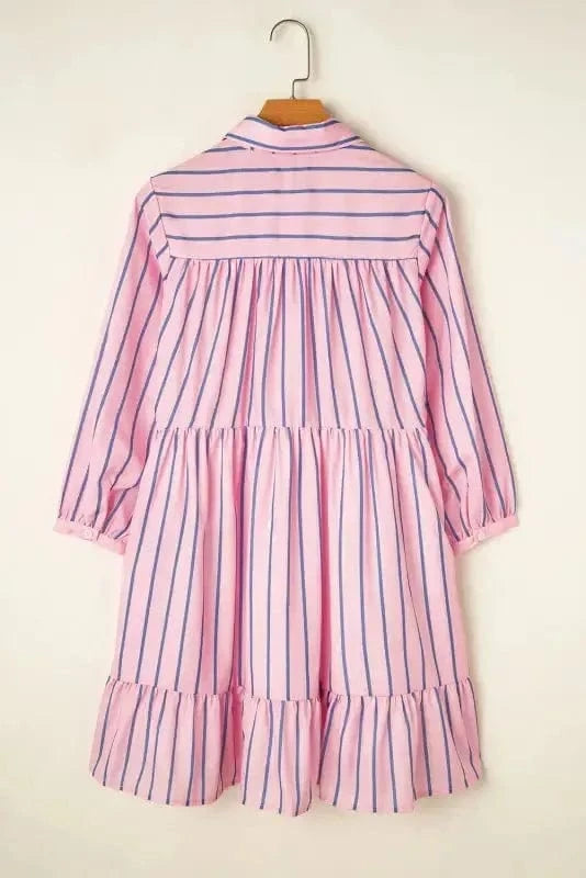 Mini Dresses Pinstripe Mini Shirt Dress