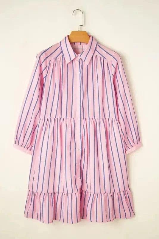 Mini Dresses Pinstripe Mini Shirt Dress