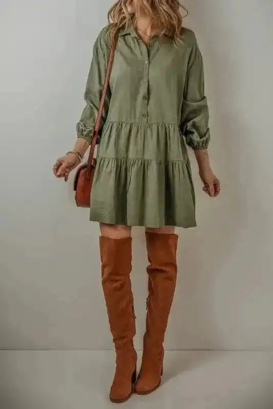 Mini Dresses Puff Perfection Tiered Dress