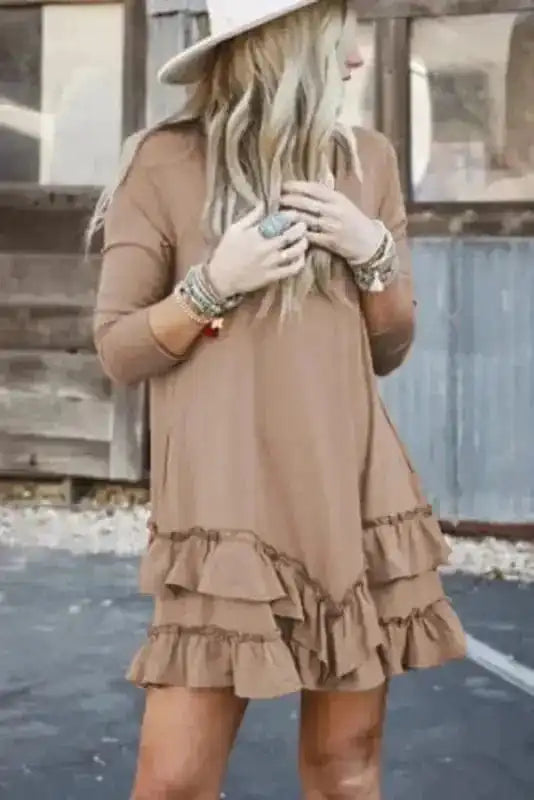 Mini Dresses Sassy Ruffle Mini Dress