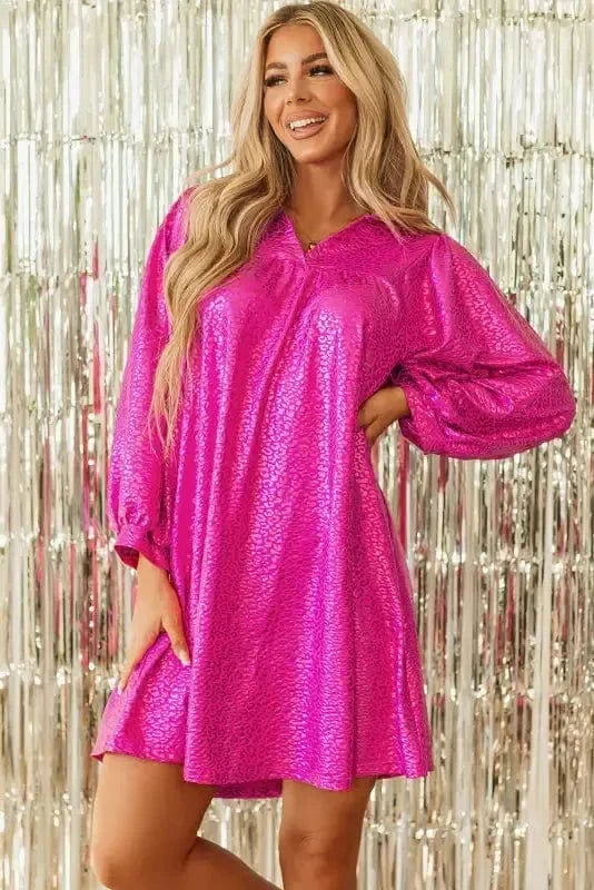 Mini Dresses Scarlet Sheen Leopard Babydoll Dress