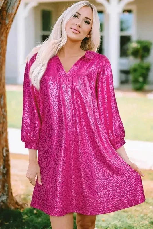 Mini Dresses Scarlet Sheen Leopard Babydoll Dress