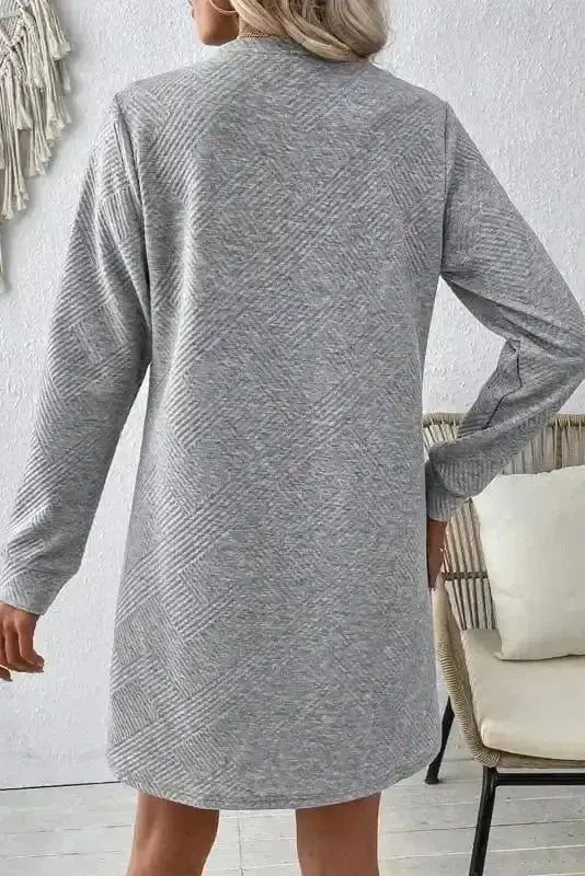 Textured shift mini dress back view — Fashionfitz UK