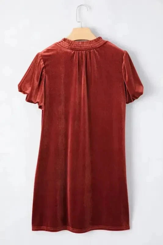 Mini Dresses Velvet Vogue Puff Mini Dress