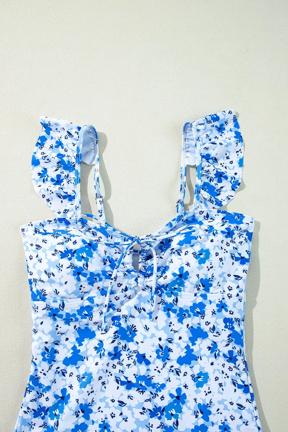 One Piece Swimsuit Boho Floral One-Piece Swimsuit - Ruffled Straps