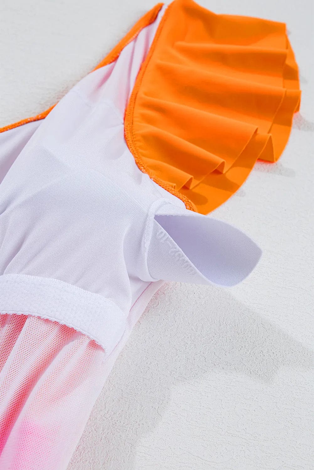 One Piece Swimsuit Vitality Backless One-Piece Swimsuit - Orange Color Block Ruffled