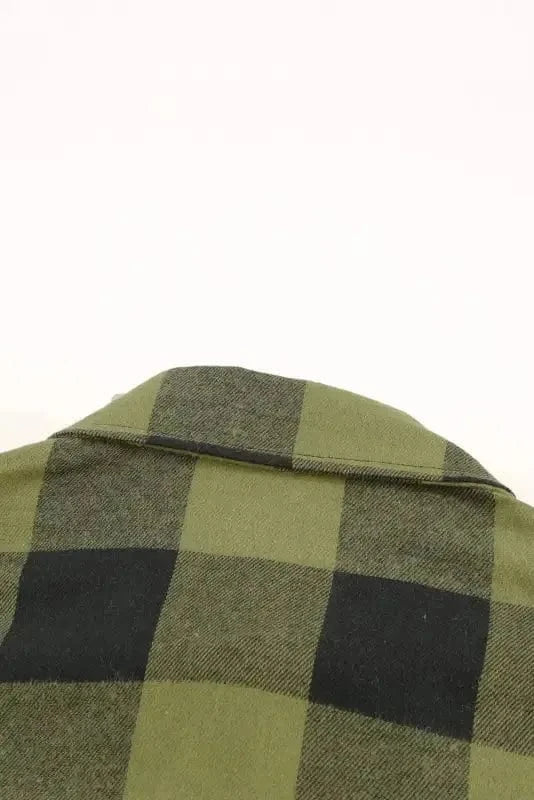 Outerwear Blue Turn-down Collar Plaid Shirt Jacket