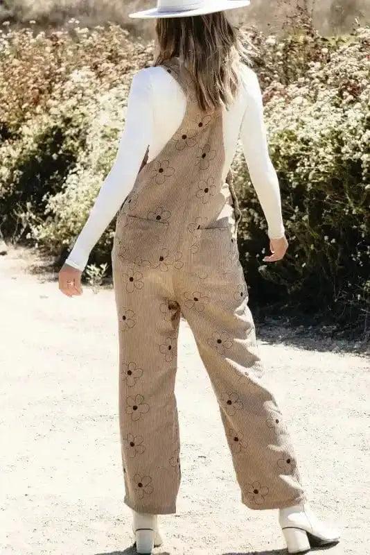 Overalls Floral Corduroy Overalls
