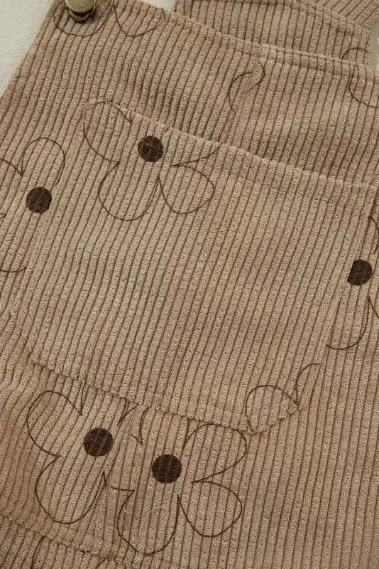 Overalls Floral Corduroy Overalls