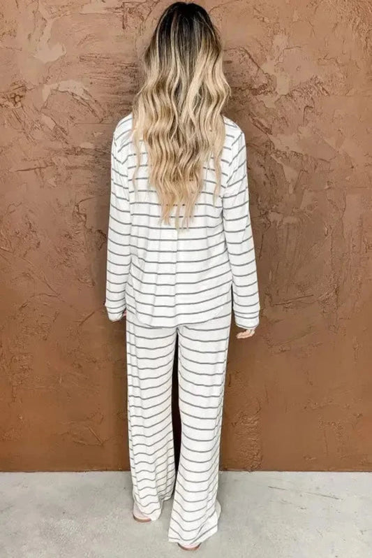 Pajama Sets Fashionfitz Striped Pajama Set for Women - Cozy Comfort
