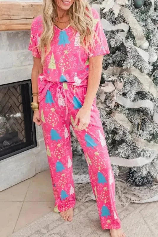 Pajama Sets Rose / S / 95%Polyester+5%Elastane Jingle Bell Loungewear Set