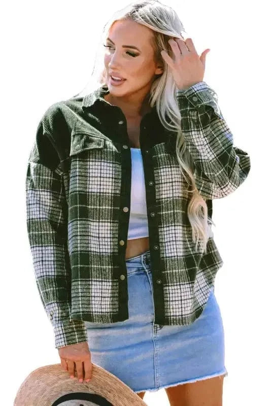 Plaid Shackets Olive Outland Plaid Shacket