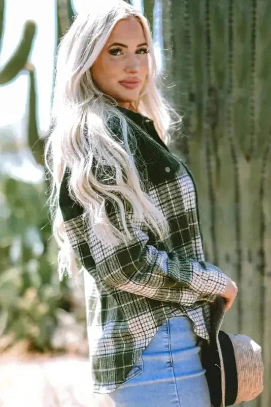 Plaid Shackets Olive Outland Plaid Shacket