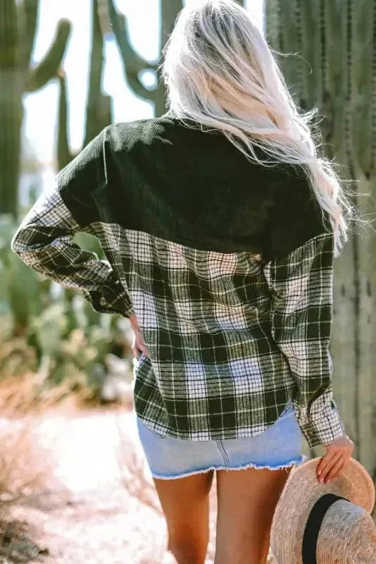 Plaid Shackets Olive Outland Plaid Shacket