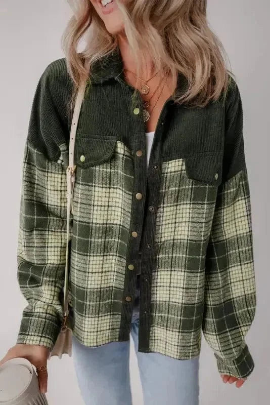 Plaid Shackets Olive Outland Plaid Shacket