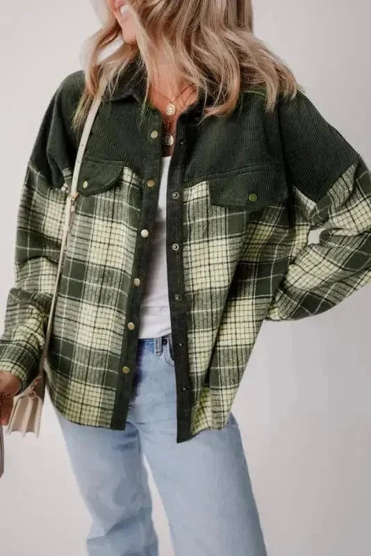 Plaid Shackets Olive Outland Plaid Shacket