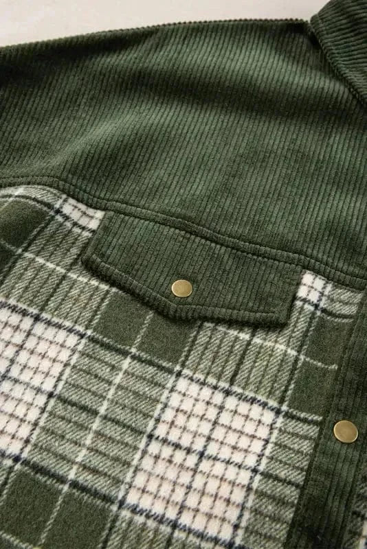 Plaid Shackets Olive Outland Plaid Shacket