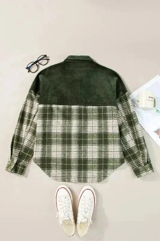 Plaid Shackets Olive Outland Plaid Shacket