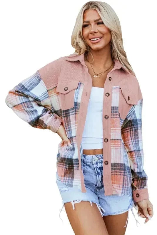Plaid Shackets Urban Patch Plaid Shacket