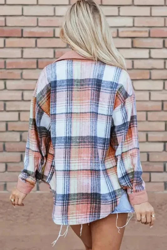 Plaid Shackets Urban Patch Plaid Shacket