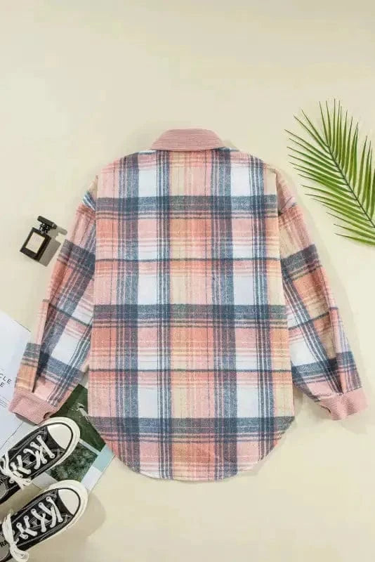 Plaid Shackets Urban Patch Plaid Shacket