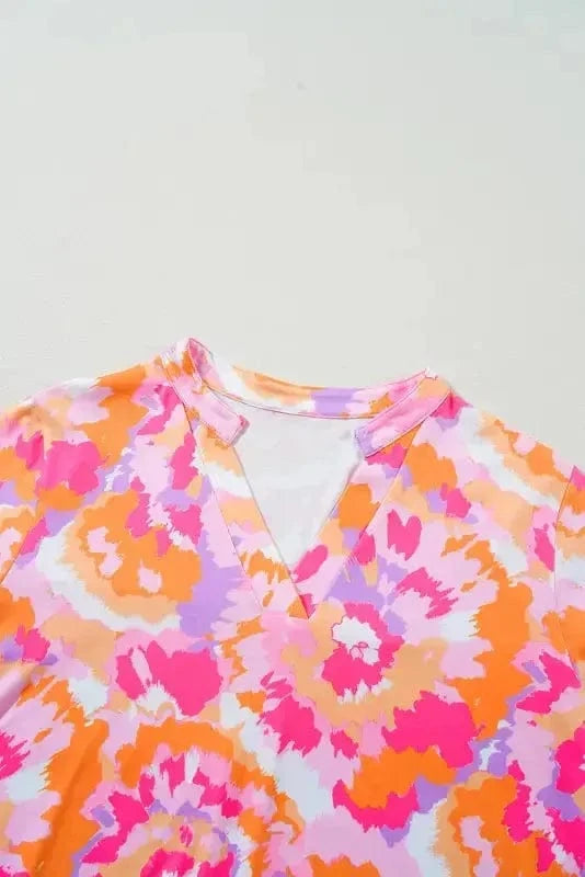 Plus Size Blouses Blossom Curve V-Neck Blouse