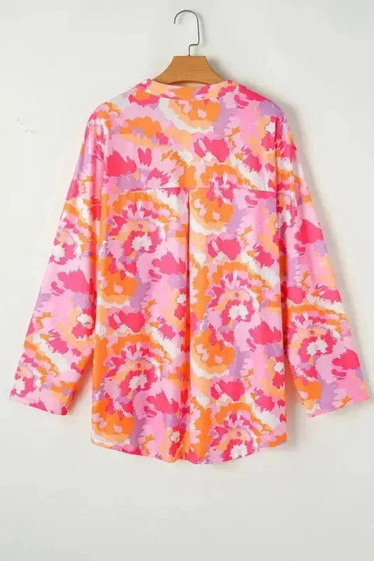 Plus Size Blouses Blossom Curve V-Neck Blouse
