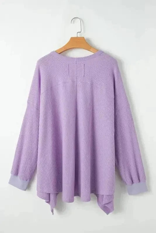 Plus Size Blouses Cozy Comfort Waffle Knit Top