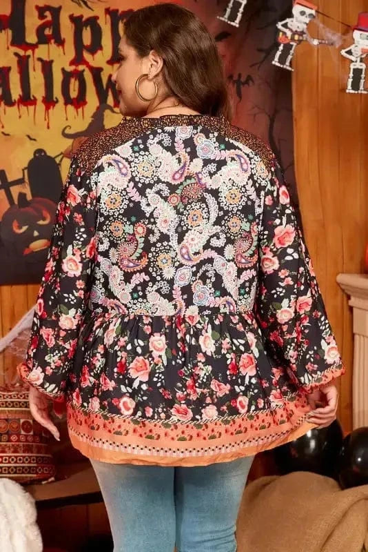 Plus Size Blouses Paisley Charm Plus Size V-Neck Blouse